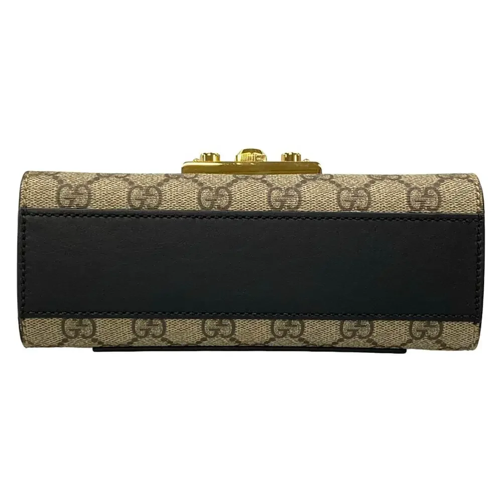 Gucci Padlock Small/Guccitian Shoulder Bag 409487 Black Dark Brown Multi PVC